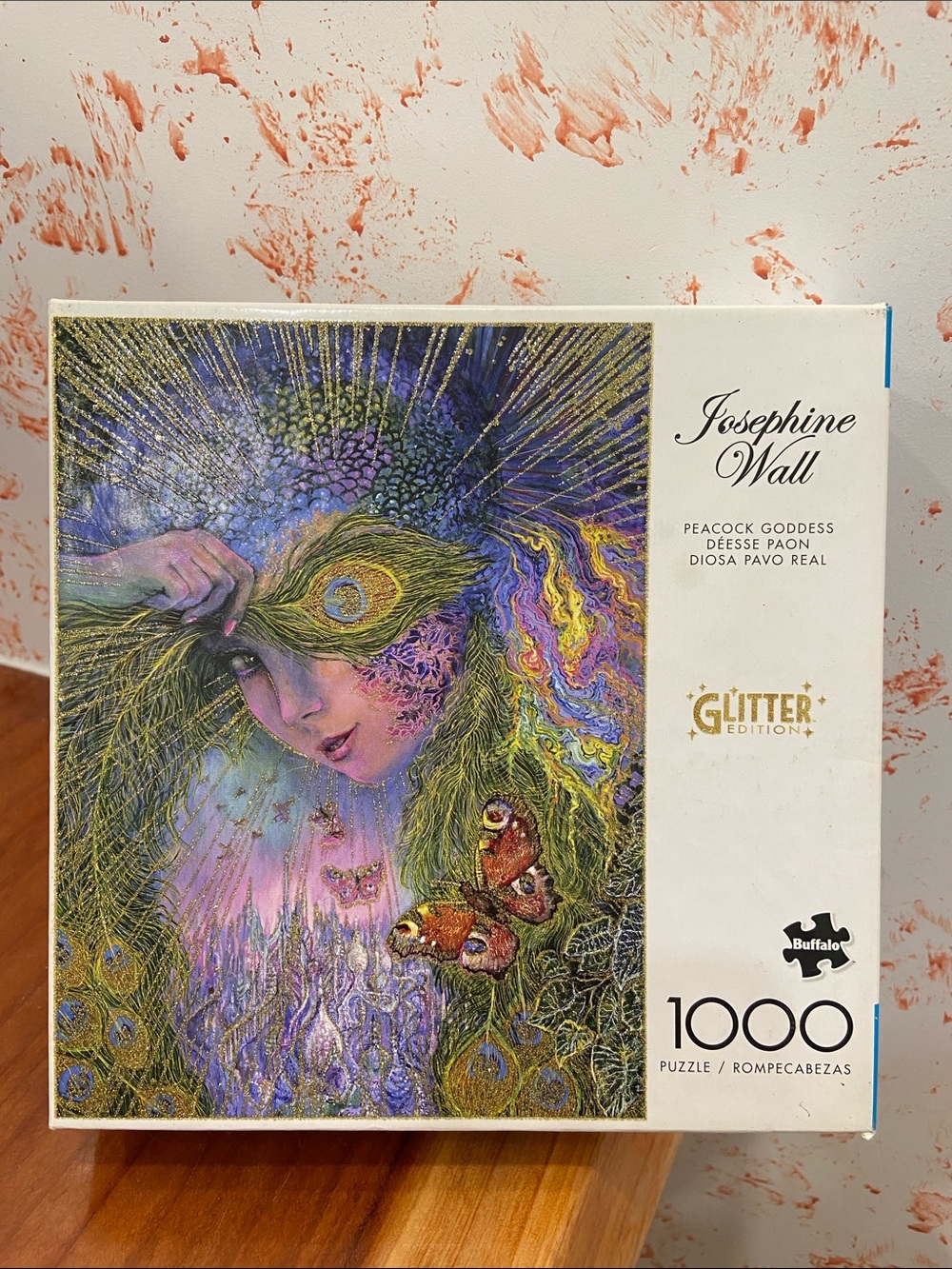 NWT Buffalo Josephine Wall Peacock Goddess - 1000 Piece Glitter Edition Puzzle